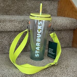 NEW - Starbucks Tumbler with Bright Yellow Carry Case -